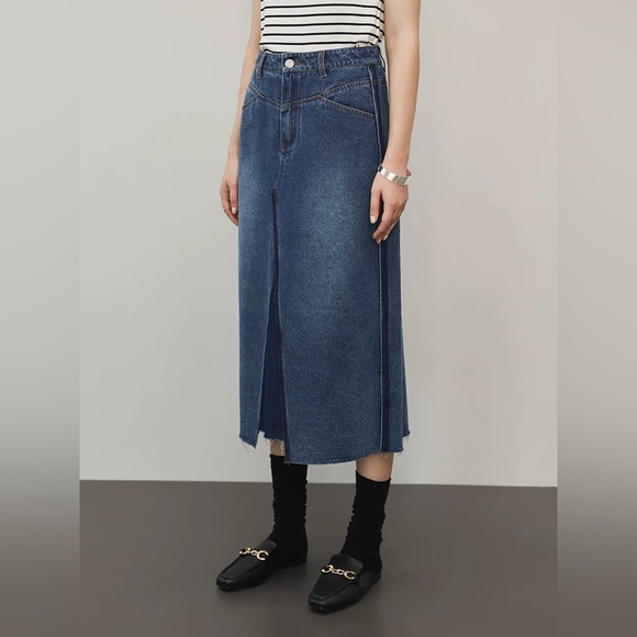 NWOT Denim Midi Skirt - Picture 2 of 7